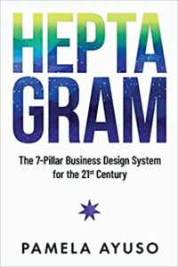 A book feature of Heptagram: The 7-Pillar Business Design System for the 21st Century by Pamela Ayuso